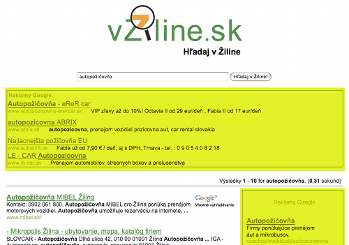 Reklama Google v partnerských vyhľadávačoch Reklama Google v partnerských vyhľadávačoch